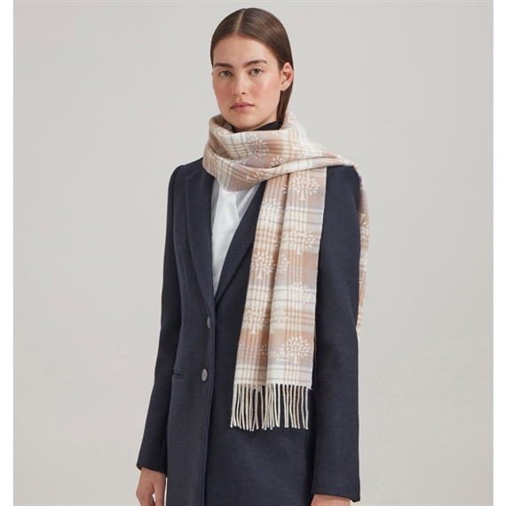 Mulberry Heritage Check & Tree Scarf Maple